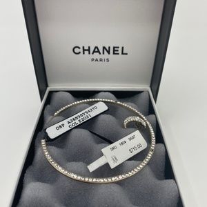 SOLD CHANEL 08P Rhinestone Hoop Single (1) Earring